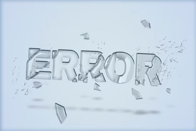 Error text in broken glass font